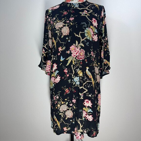 GP & J Baker for H&M Tropical Floral Wallpaper Print Dress  Size 4  Flare Sleeve - Picture 1 of 5